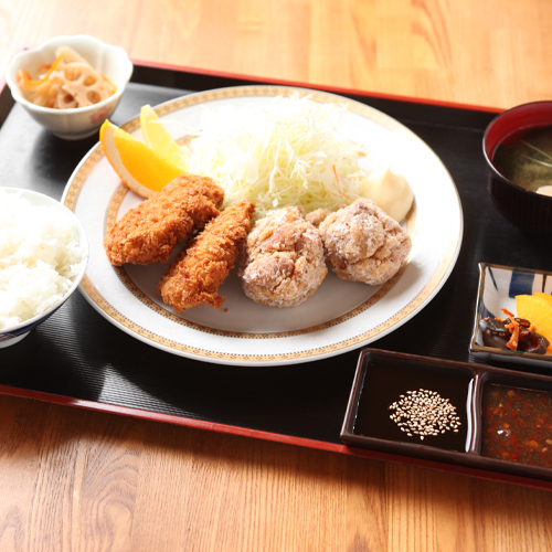 ひとくちかつ&鶏唐定食
